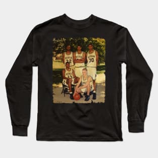 Fab Five - Vintage Design Of Basketball Long Sleeve T-Shirt